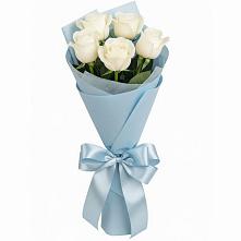 Букет 5 Белых роз Проуд в Калининской Ростовской области