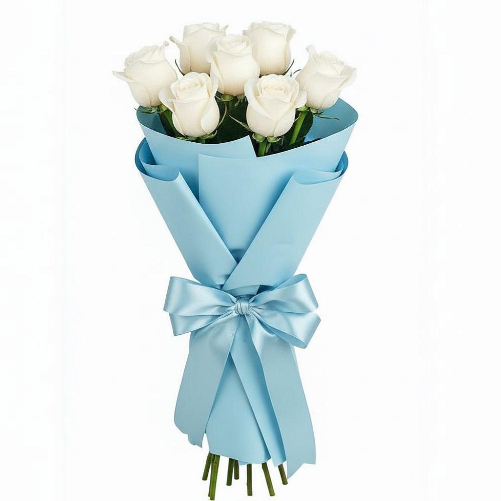 Букет 7 белых роз Проуд в Калининской Ростовской области