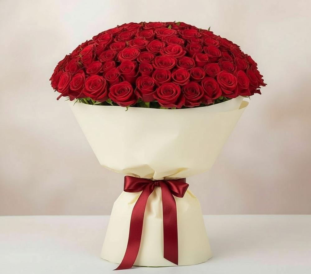 Букет 101 Красная роза Милано в Калининской Ростовской области