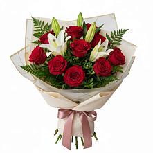 Букет цветов из:  Лилии и Розы #REPLACE_PRED# Калининской Ростовской области