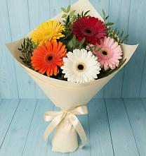 Букет цветов из:  Герберы #REPLACE_PRED# Калининской Ростовской области