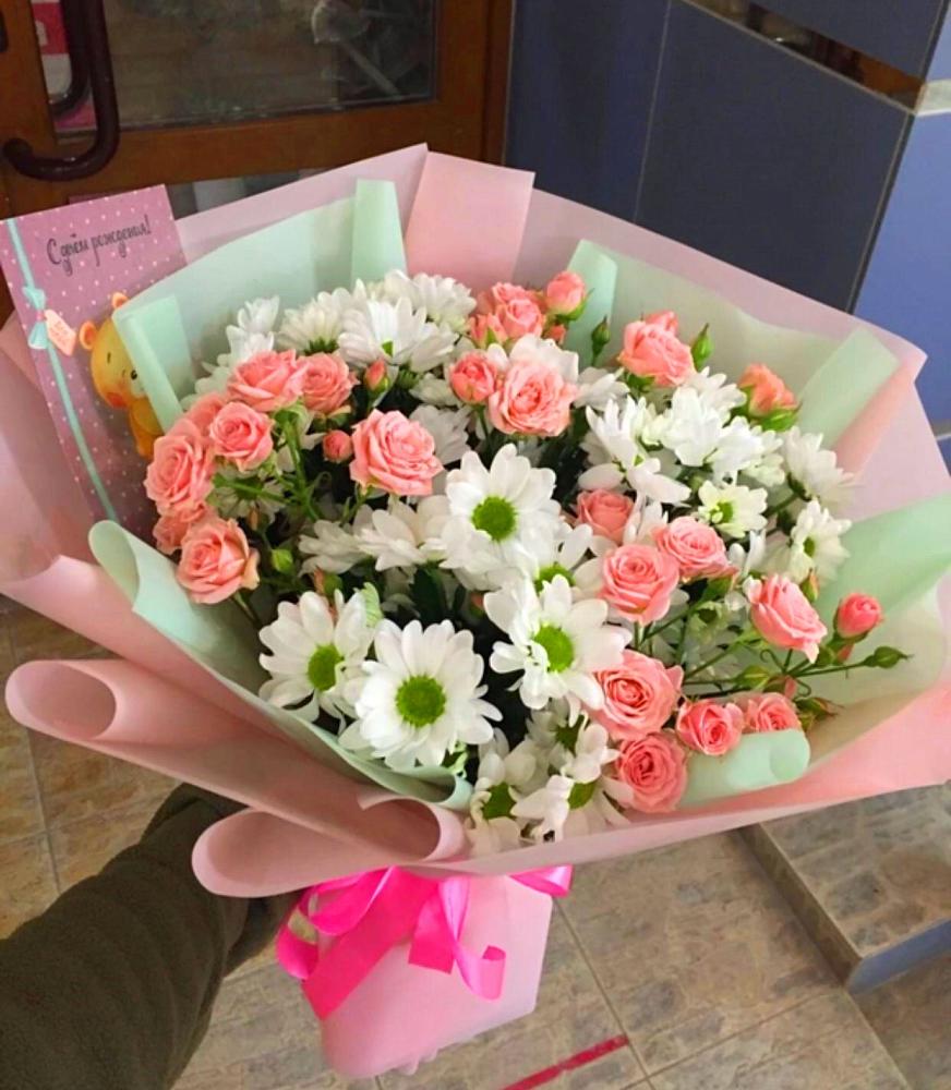 Букет цветов из: Розы и Хризантемы в Калининской Ростовской области