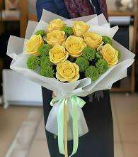 Букет цветов из:  Хризантемы и Розы в Калининской Ростовской области