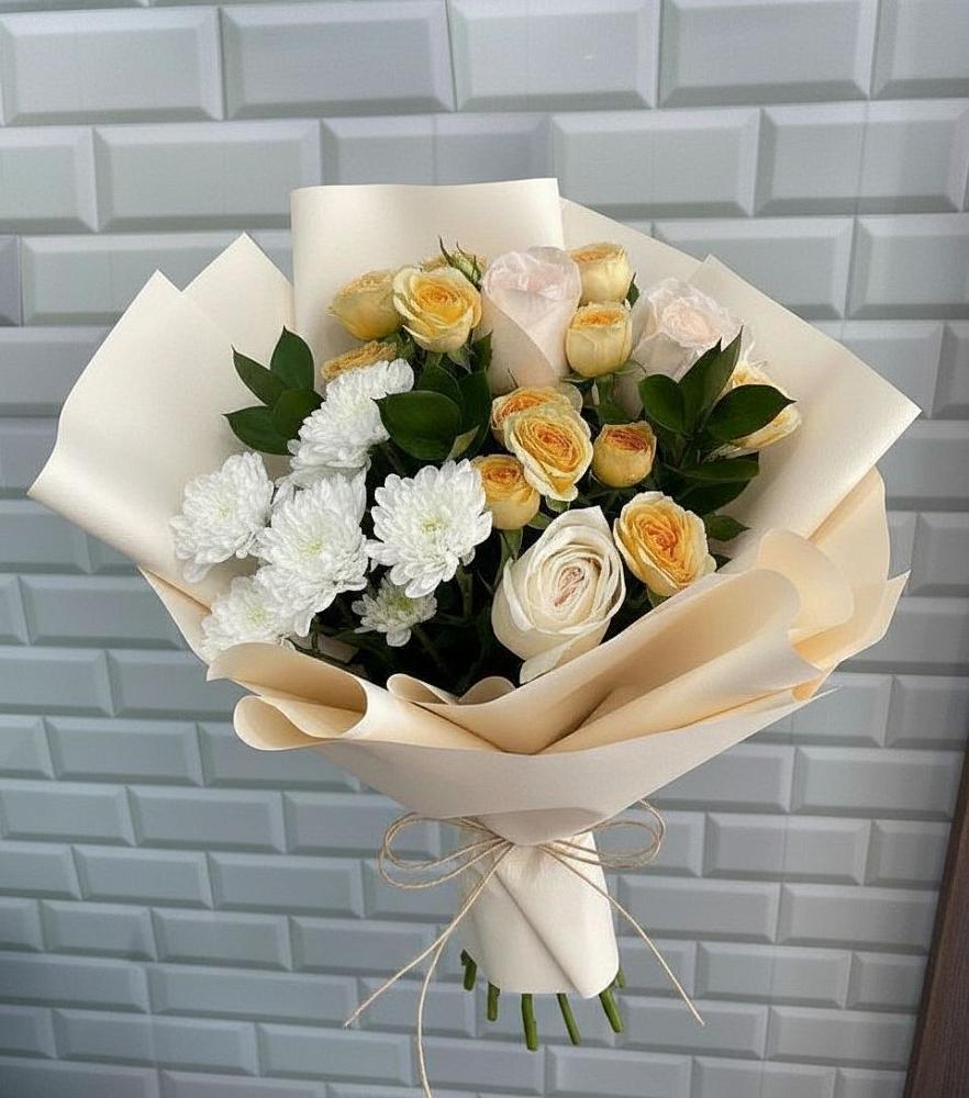 Букет цветов из: Розы и Хризантемы в Калининской Ростовской области