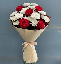 Букет цветов из:  Розы и Хризантемы в Калининской Ростовской области