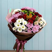 Букет цветов из:  Розы, Хризантемы и Альстромерии #REPLACE_PRED# Калининской Ростовской области