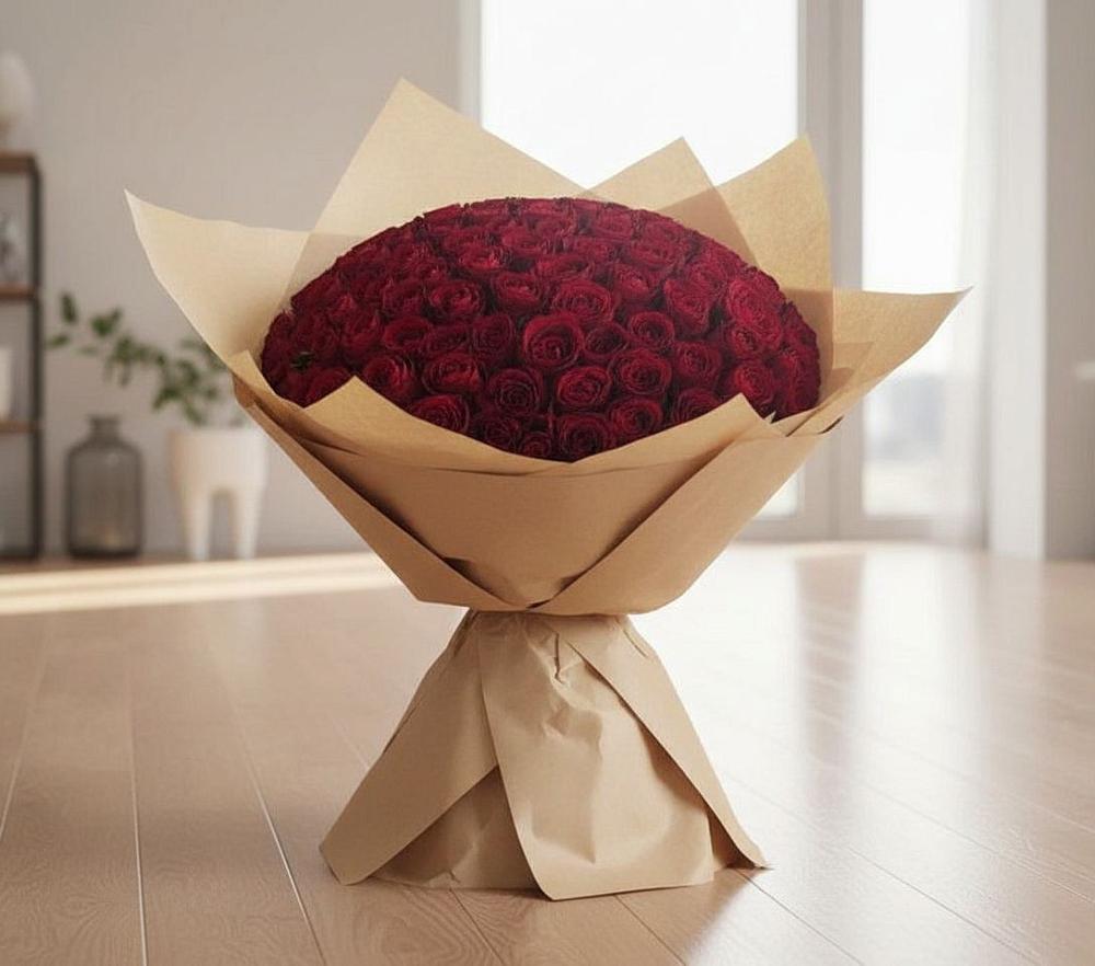 Букет 101 Красная роза в Калининской Ростовской области