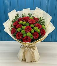 Букет цветов из:  Розы и Хризантемы в Калининской Ростовской области