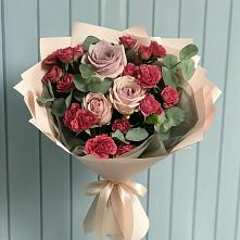 Букет цветов из:  Гвоздики и Розы #REPLACE_PRED# Калининской Ростовской области