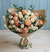 Букет цветов из:  Альстромерии и Розы #REPLACE_PRED# Калининской Ростовской области